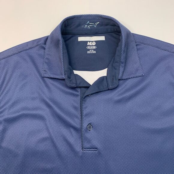 Greg Norman Polo Shirt Mens M Medium Storm Micro Geo Short Sleeve ML75 PlayDry - Picture 3 of 11
